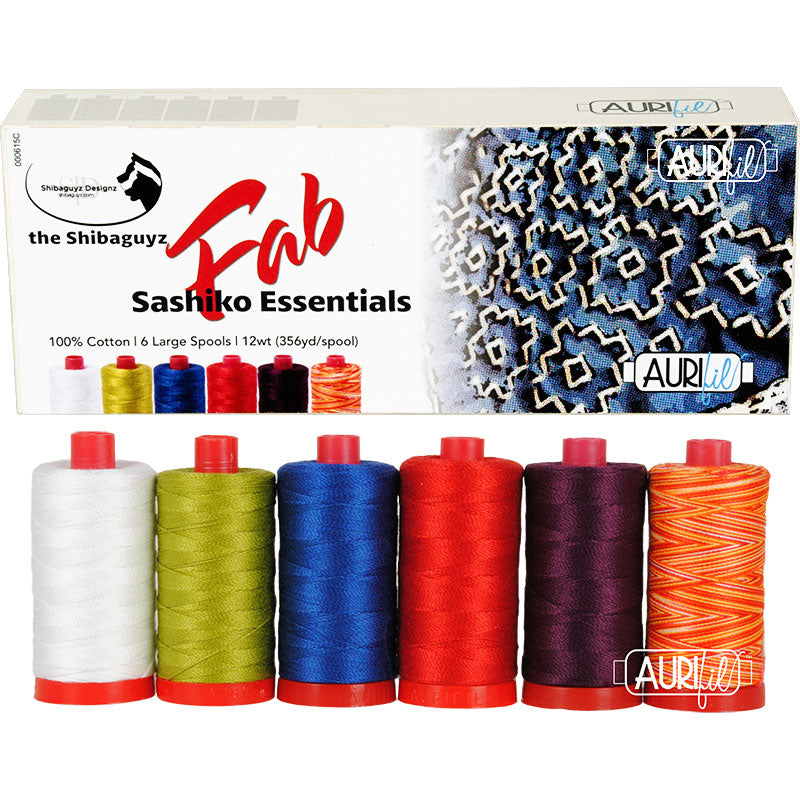 Aurifil - FAB Sashiko Essentials Thread Set - 6 Pack 12 Wt – Quilt In A Day