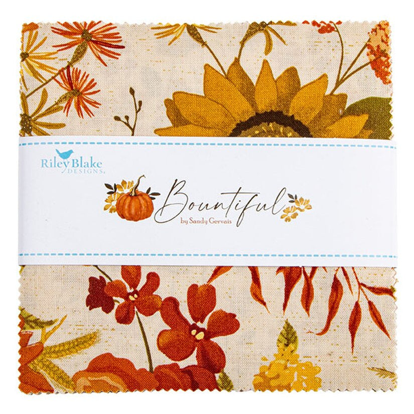 Riley Blake - Bountiful 5" Stacker by Sandy Gervais 42 pcs – Quilt in a Day