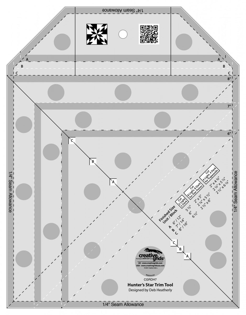Creative Grids Hunter's Star Trim Tool CGRDH7 – Quilt in a Day