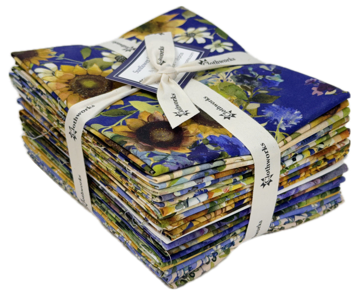 Clothworks - Sunflower Song Fat Quarter Pack by Sue Zipkin 18 pcs