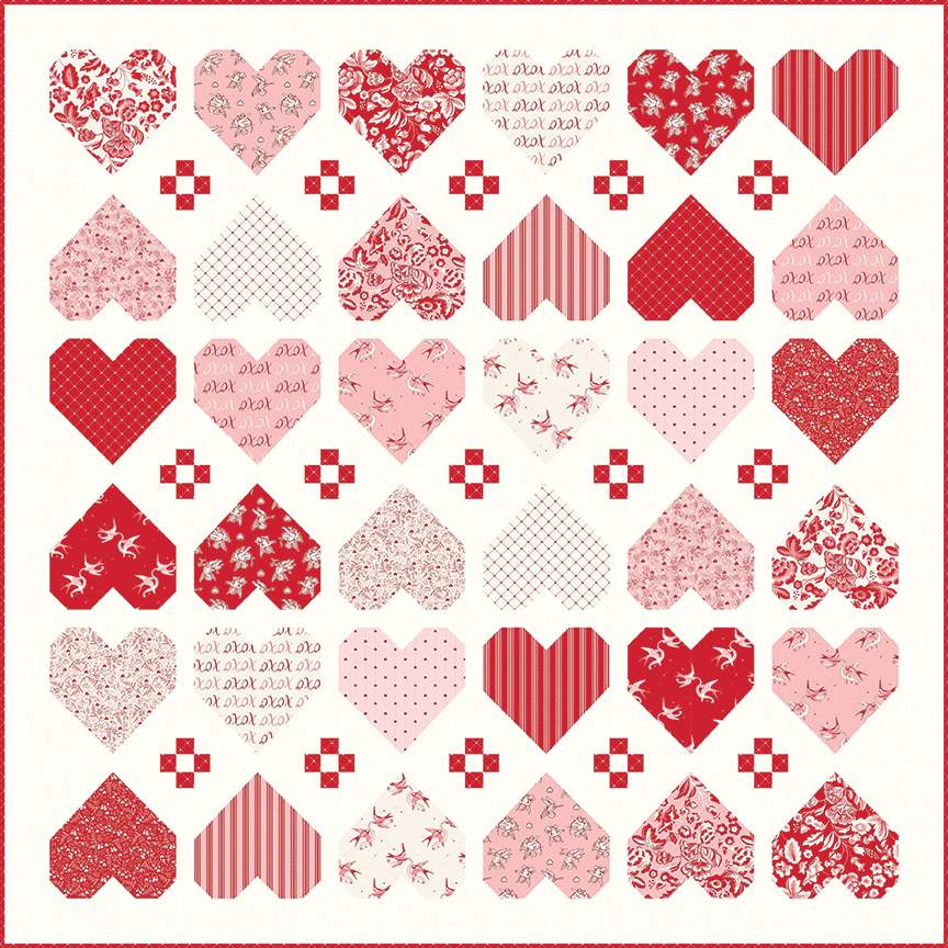 Riley Blake - Letters to Cupid - Heartwarming Quilt Kit – Quilt in a Day