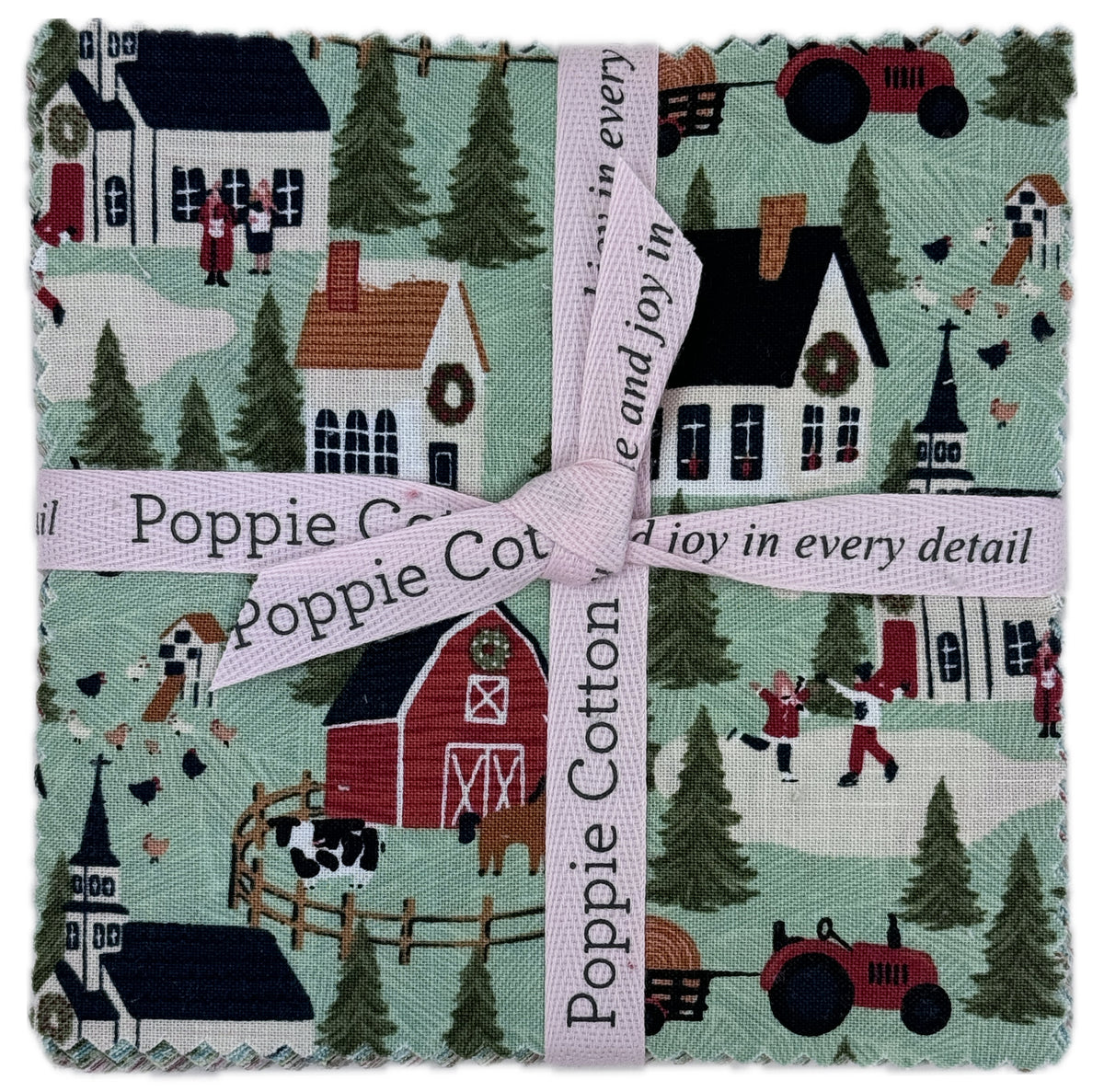 Poppie Cotton Prairie Christmas 5" Charms by Amanda Grace Quilt in