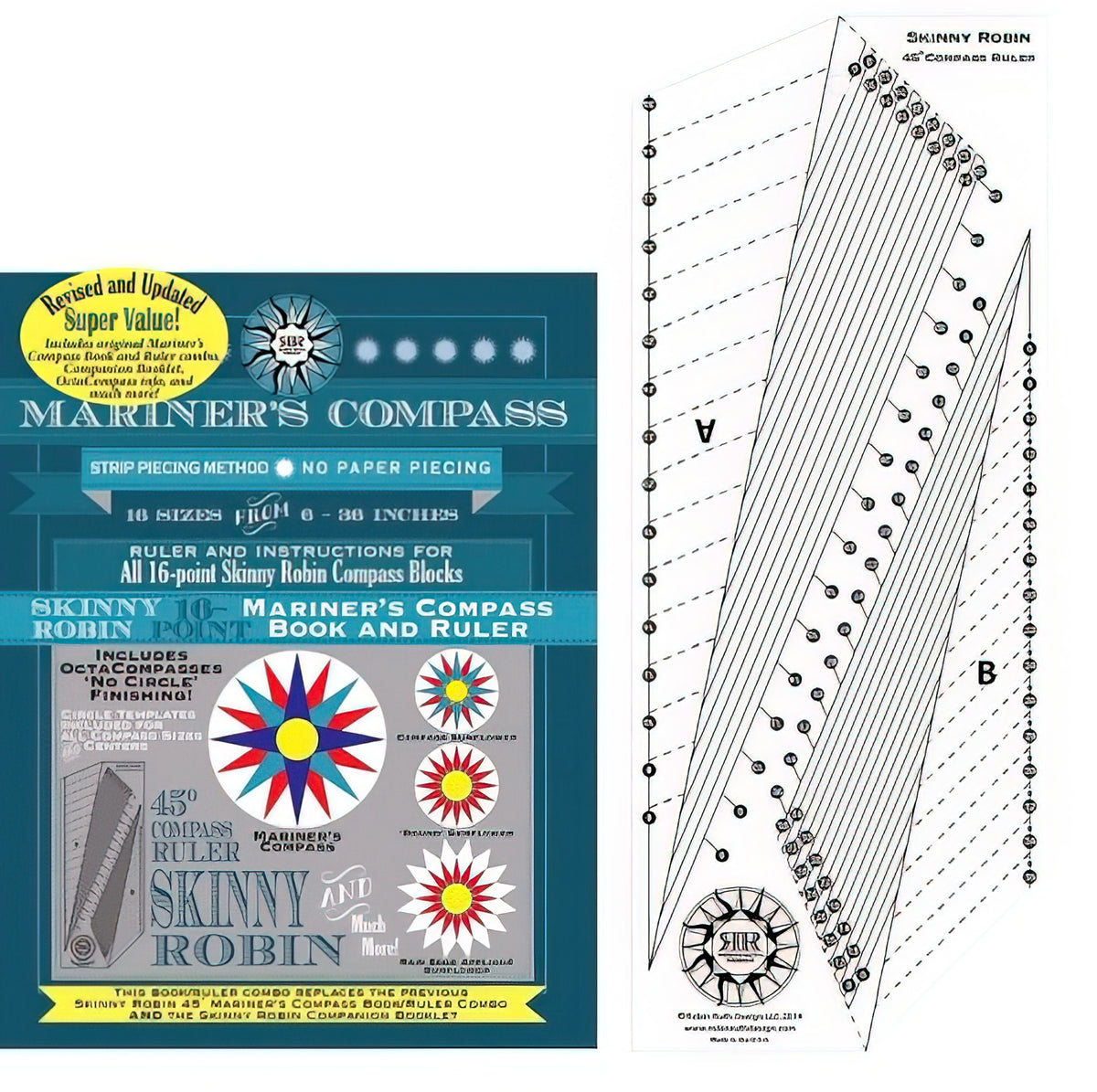 Skinny Robin 16 Point Mariner's Compass Book And Ruler Combo – Quilt In ...