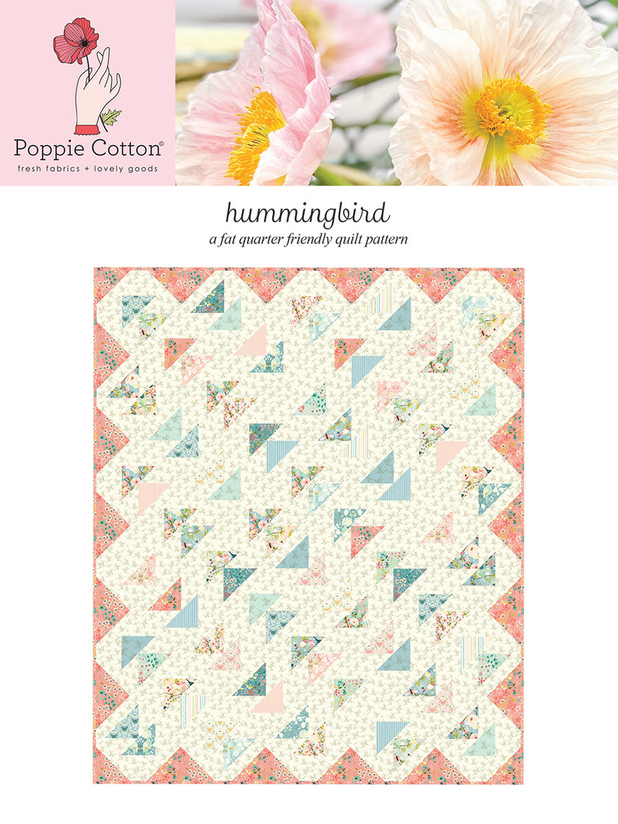 Lupine With Hummingbird Quilt Panel - 16x22 Inch Digital Print On Premium Cotton