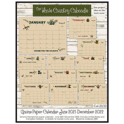 Gnome for the Holidays Paper Calendar June 2021 to December 2022 ...