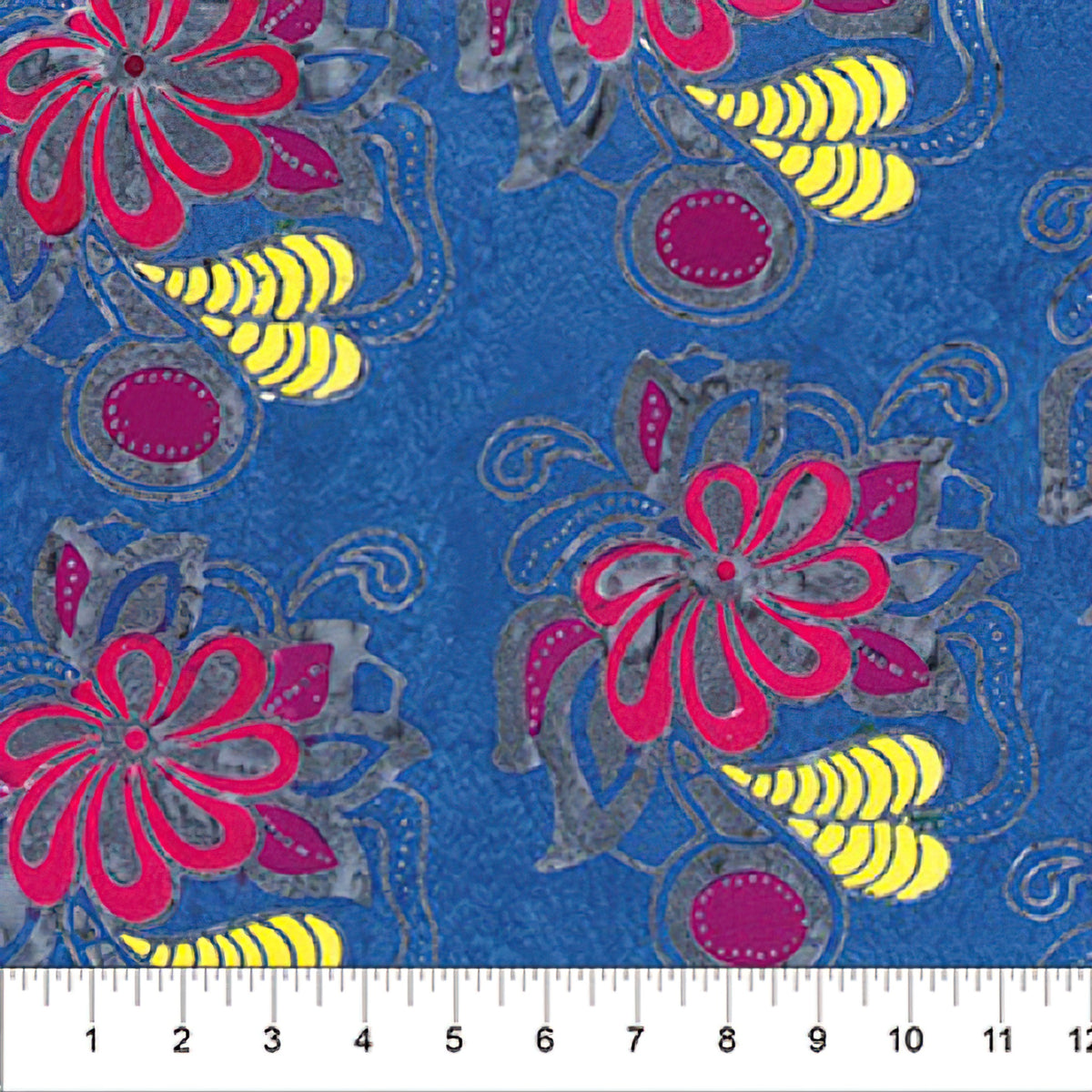 NORTHCOTT BANYAN BATIKS GARDEN PARTY FLORAL/LEAF TOSS RED DARK