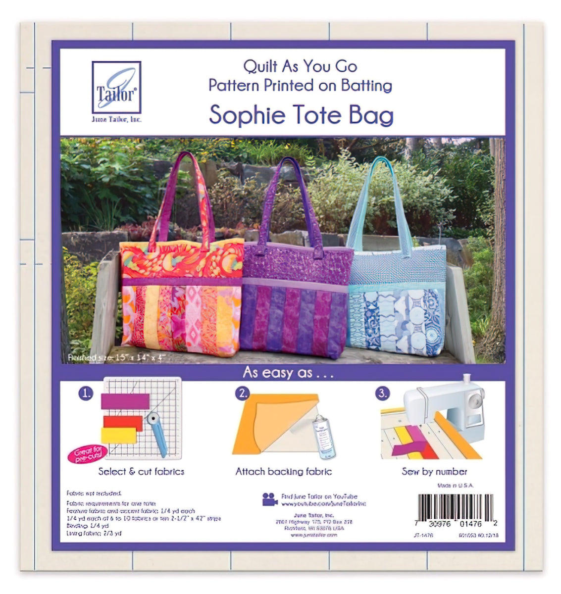 June Tailor 'Quilt As You Go' Isolierte Einkaufstasche Zum Selbernähen – Inklusive Thermowatte Für Bessere Temperaturkontrolle