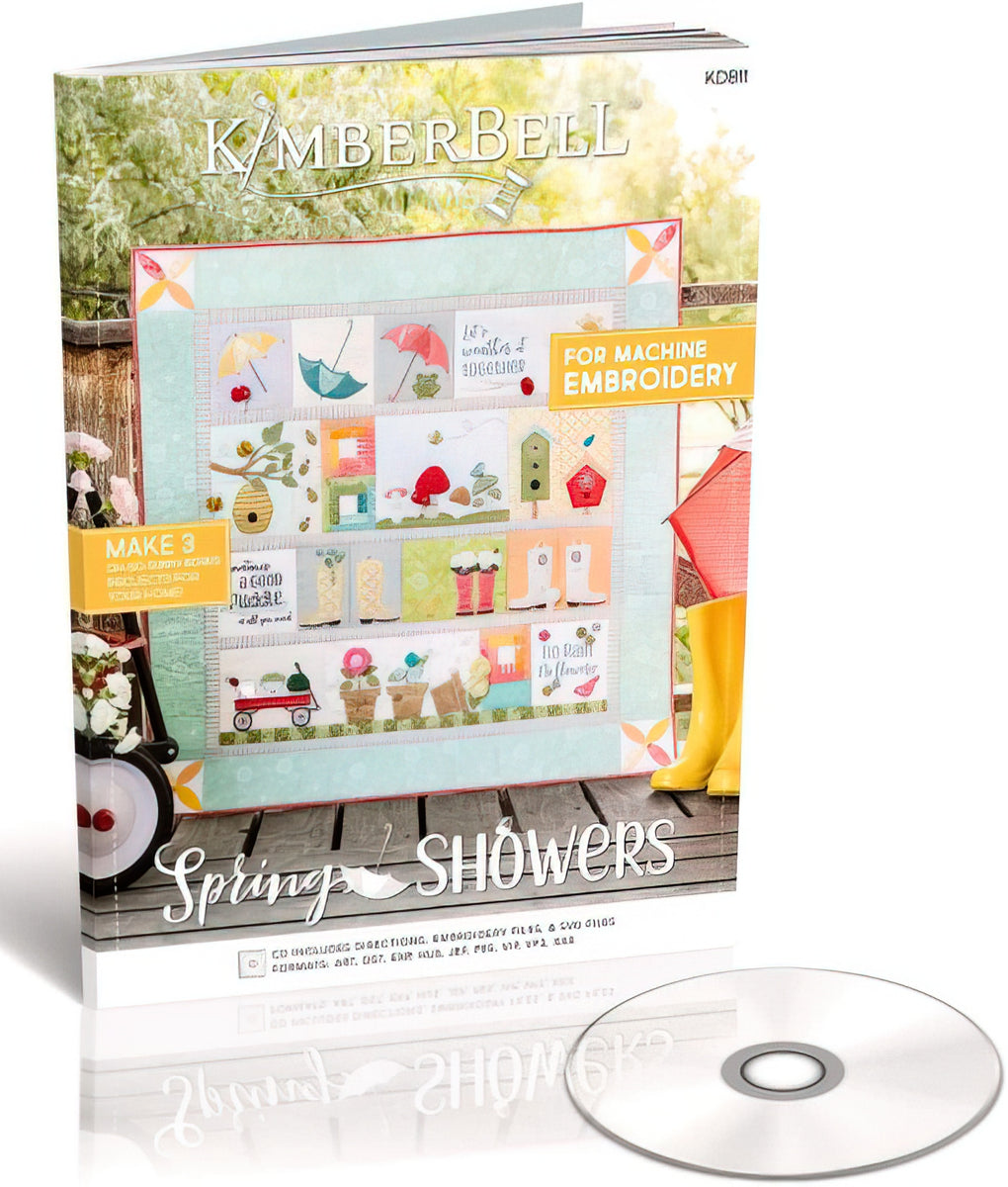 Spring buying Showers *Quilt Pattern + Project Book - Machine Embroidery CD* From: Kimberbell KD811