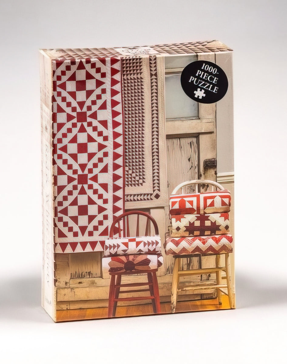 Puzzle - Red And White Quilt Puzzle 1000 pcs – Quilt in a Day