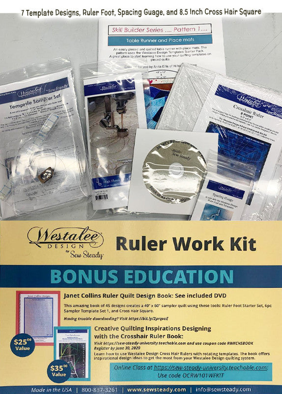 Westalee Ruler Workkit High Shank Ruler Work Kit with Foot by Westalee – Quilt in a Day