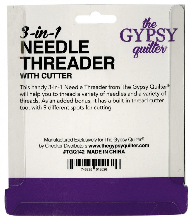 The Gypsy Quilter 3 In 1 Needle Threader with Cutter The Gypsy Quilter 3 In 1 Needle Threader with Cutter