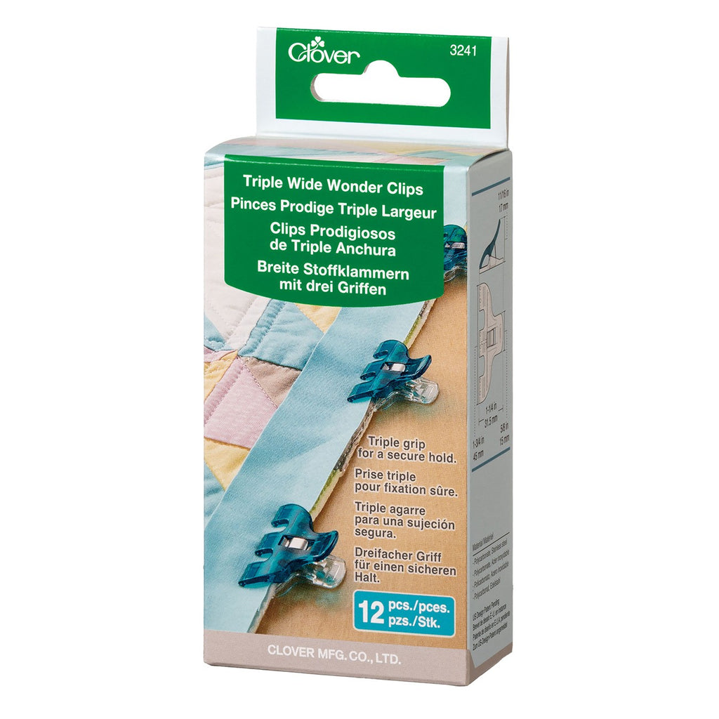 Clover Triple Wide Wonder Clips 12pc – Quilt in a Day
