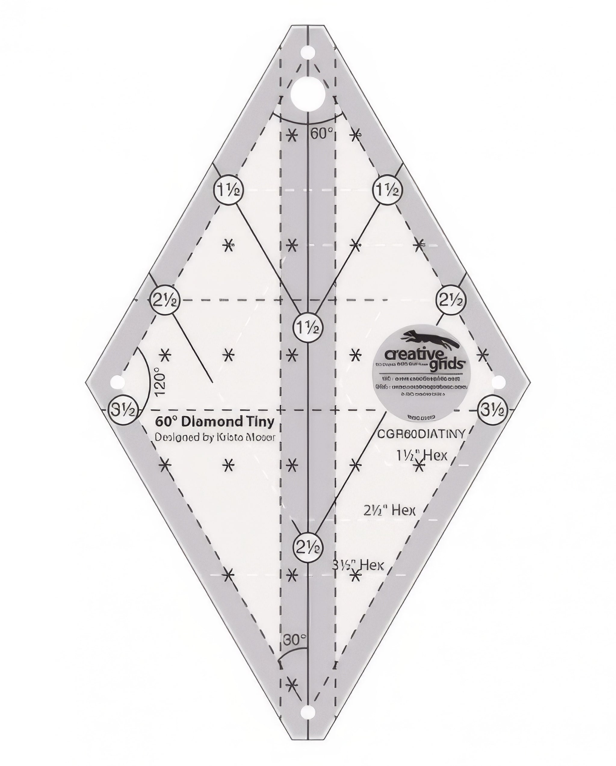 Printable Diamond Ruler Creative Grids 60 Degree TINY Diamond Ruler - CGR60DIATINY – Quilt in a Day