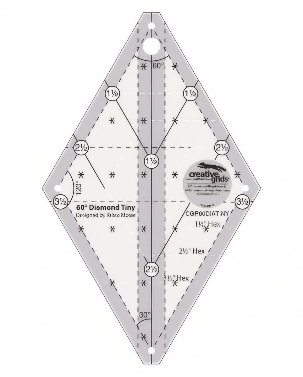 Creative Grids 60 Degree TINY Diamond Ruler CGR60DIATINY – Quilt in a Day