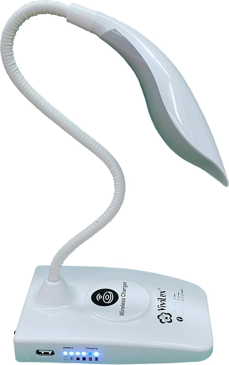 ViviLux LED Task Lamp with Wireless Charger, USB Port and Flexible Nec ...