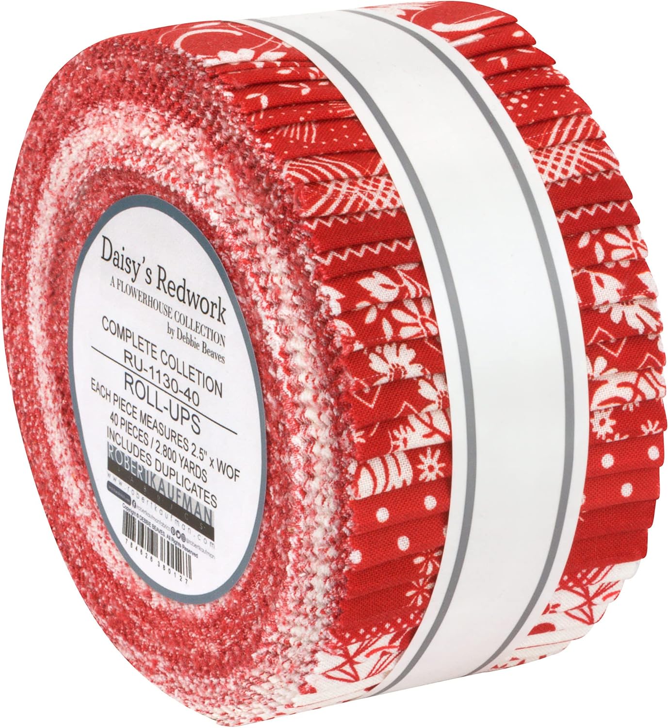 Kaurman Redwork Pattern Kaufman - Daisy's Redwork 2.5 Inch Roll Up 40 pcs – Quilt in a Day