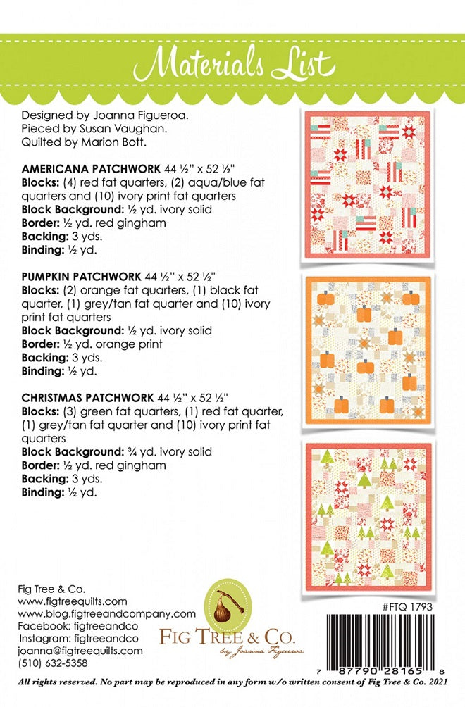 Seasonal Patchwork Quilt Pattern by Fig Tree Quilts – Quilt in a Day