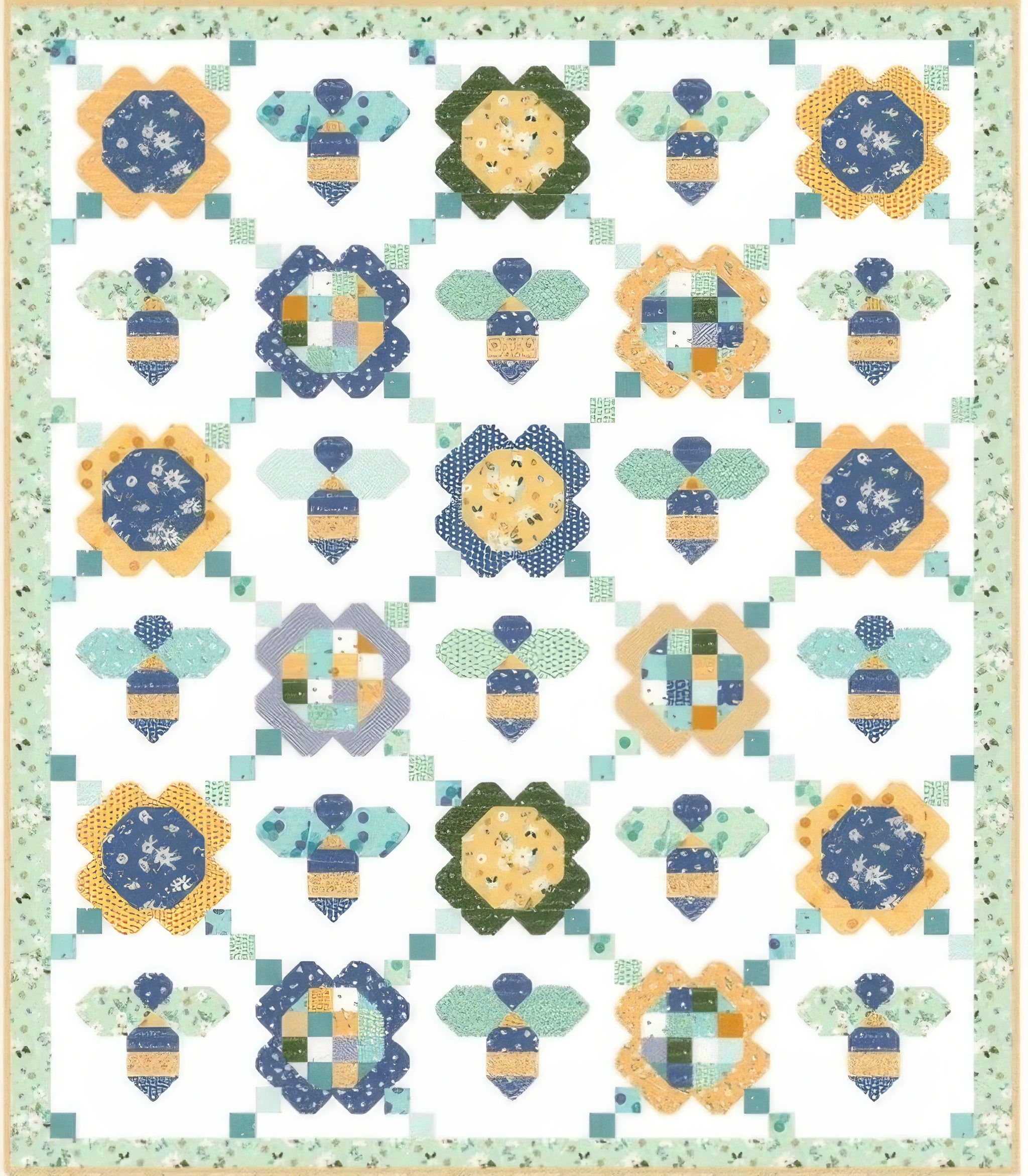 Throw Quilt Kit - Flower Quilt Kit - outlet Daisy Quilt Kit: Daisy Fields Garden Terrace - Beverly McCullough 70