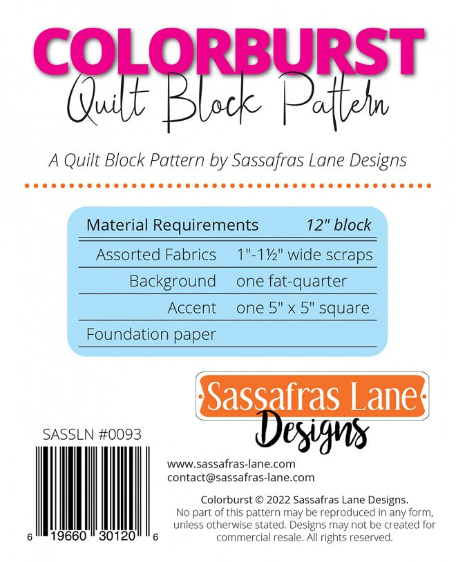 Colorburst Pattern by Sassafras Lane Designs – Quilt in a Day