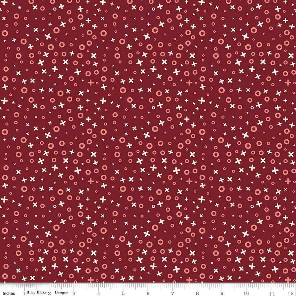 RILEY BLAKE - Love You Always by Sandy Gervais - XOs - Burgundy – Quilt ...