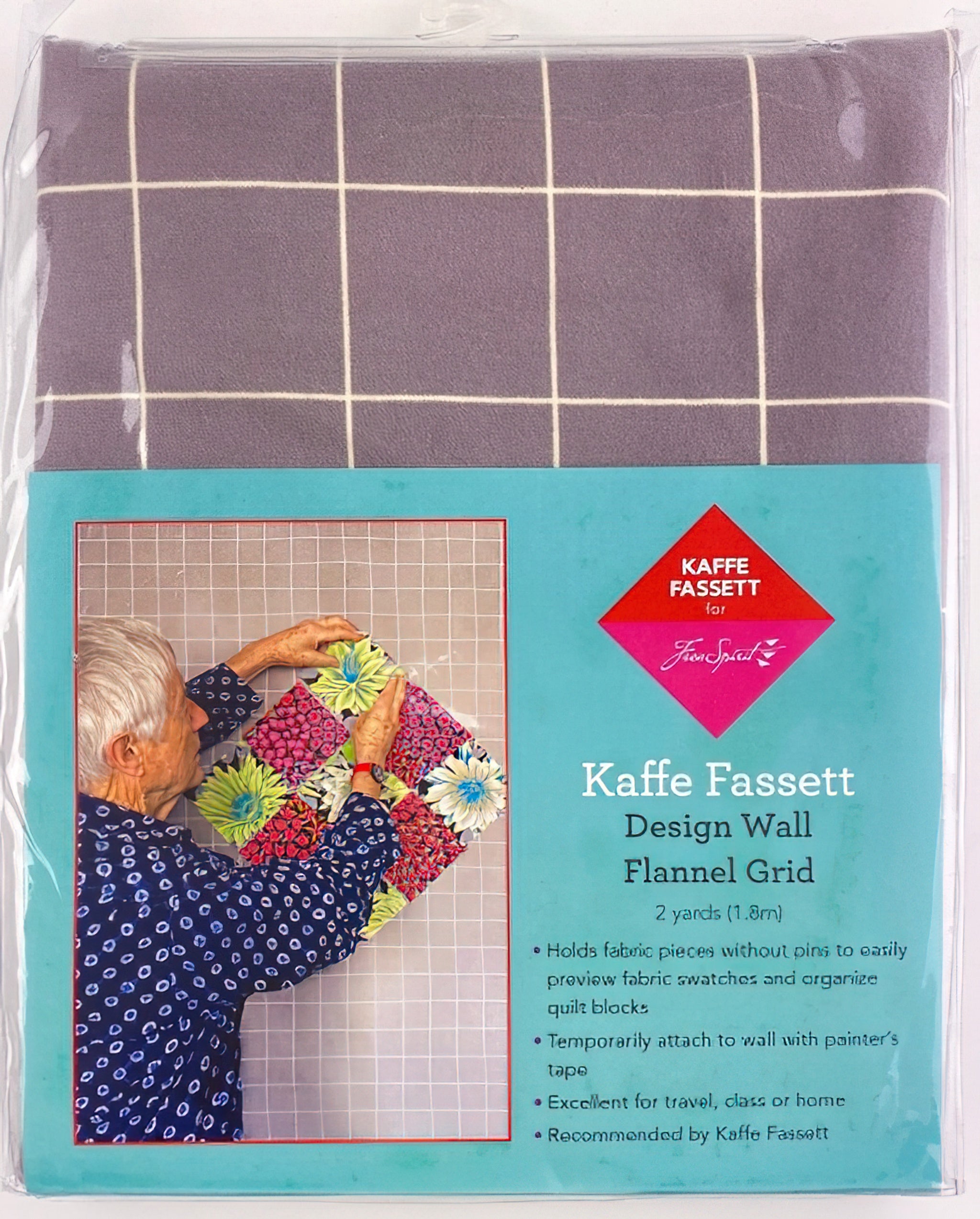 Free Spirit - 2 Yard Design Wall Flannel Grid by Kaffe Fassett