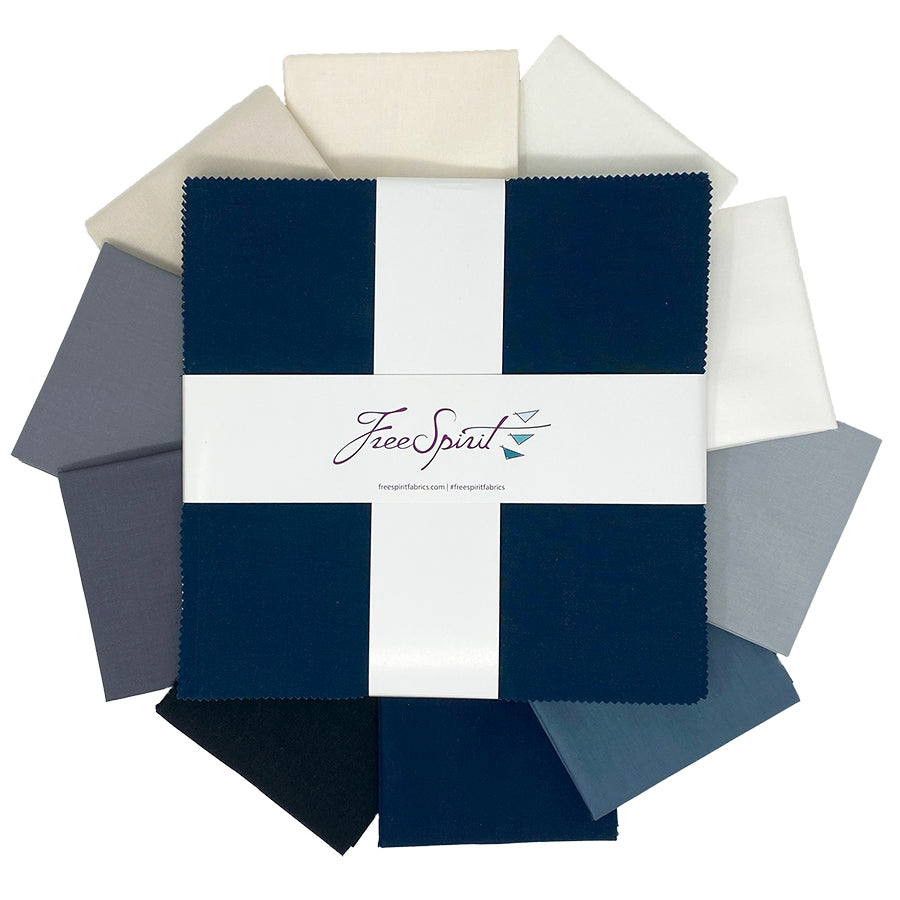 Free Spirit - DE Solids Cloudy 10 inch Charm Pack 42 pcs – Quilt in a Day