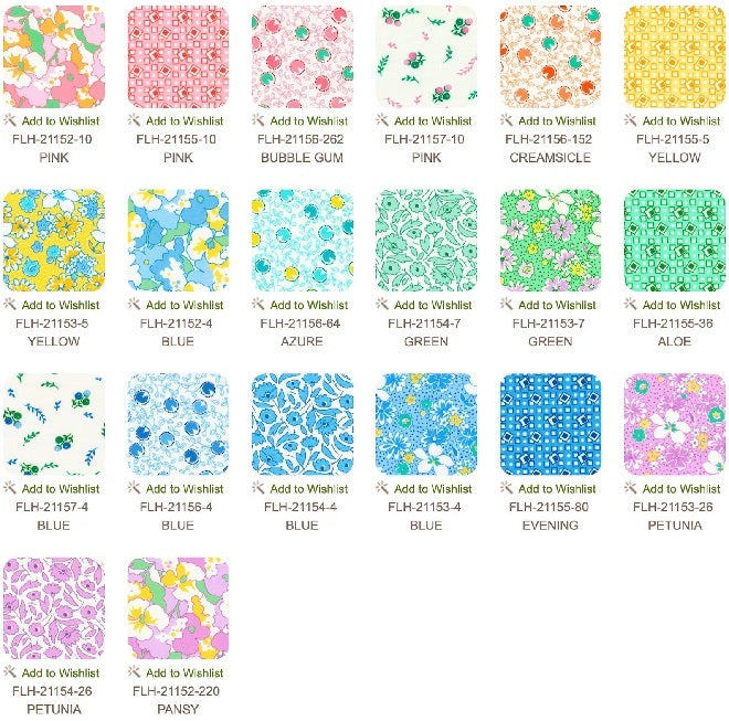 Buy Flowerhouse Gentle Petals Fat Quarter Bundle by Debbie Beaves for Robert Kaufman (fq-1898-20)