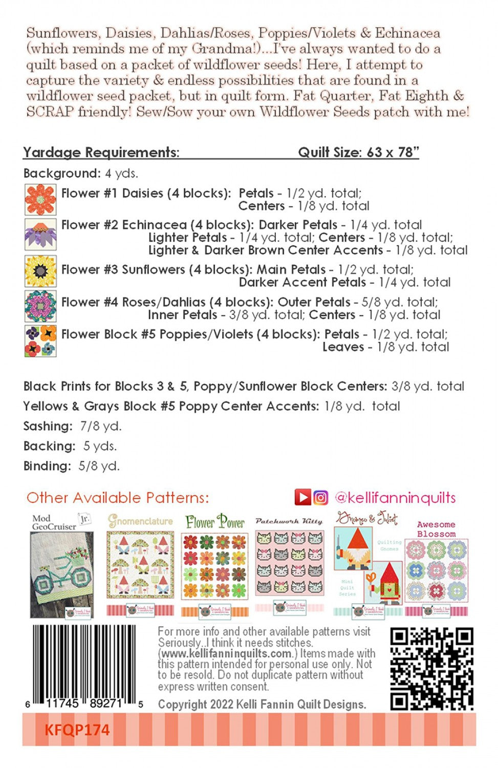 wildflower seeds block of the month Wildflower Seeds Quilt Pattern by Kelli Fannin Quilt Designs – Quilt in a Day