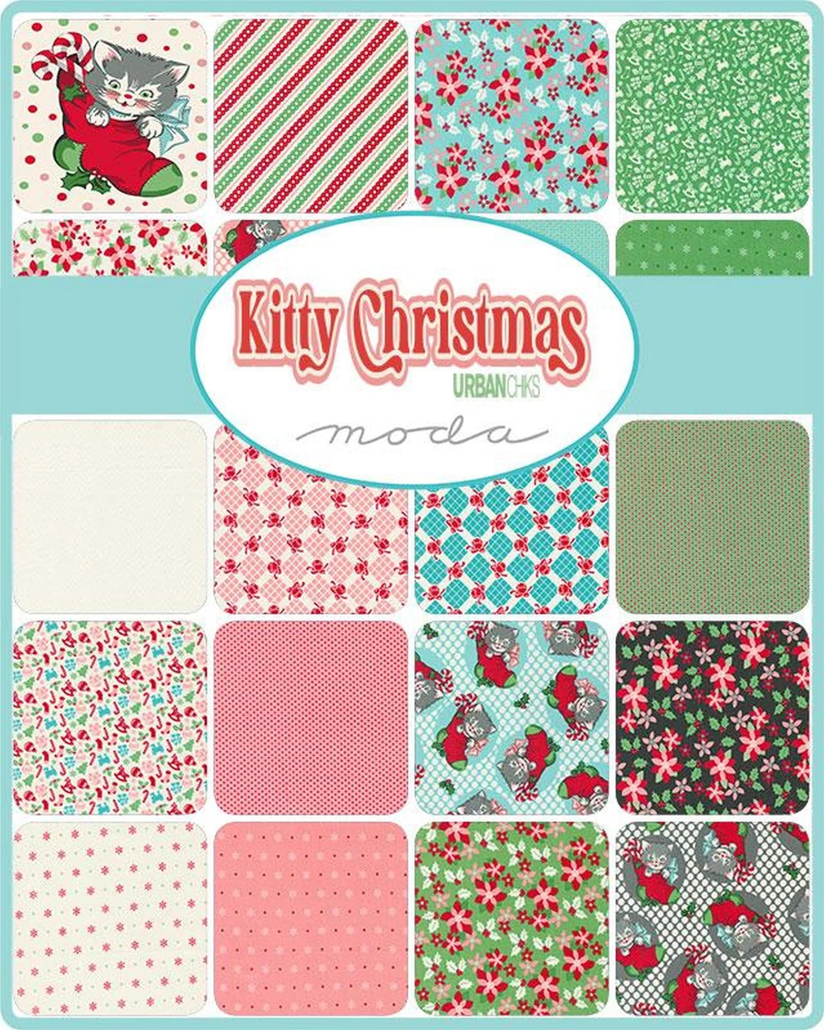 Kitty Christmas Quilt Kit by Urban Chiks Moda Precuts – Quilt in a Day
