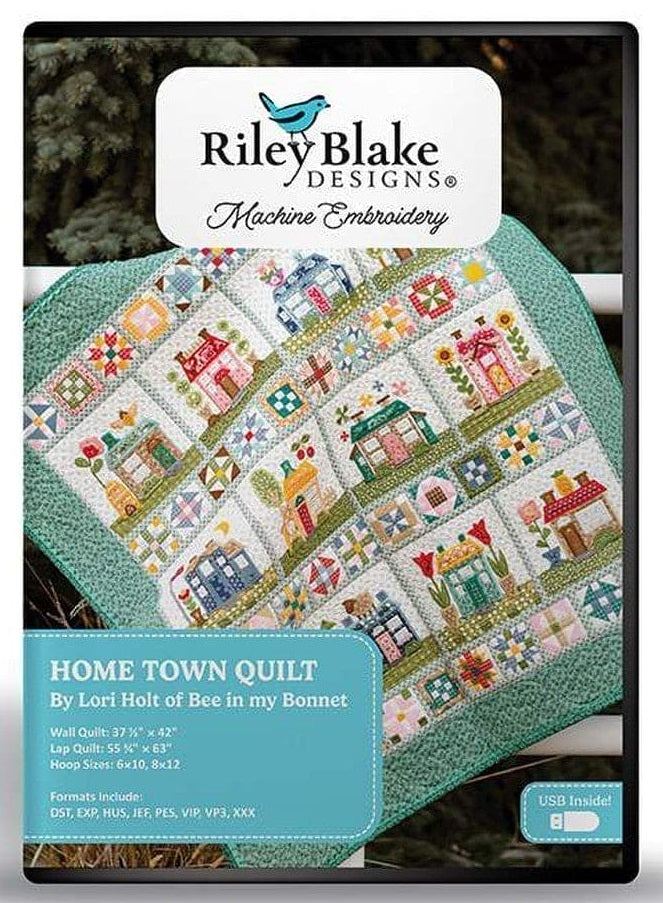 Riley Blake - Home Town Quilt Projects USB Machine Embroidery by Lori ...