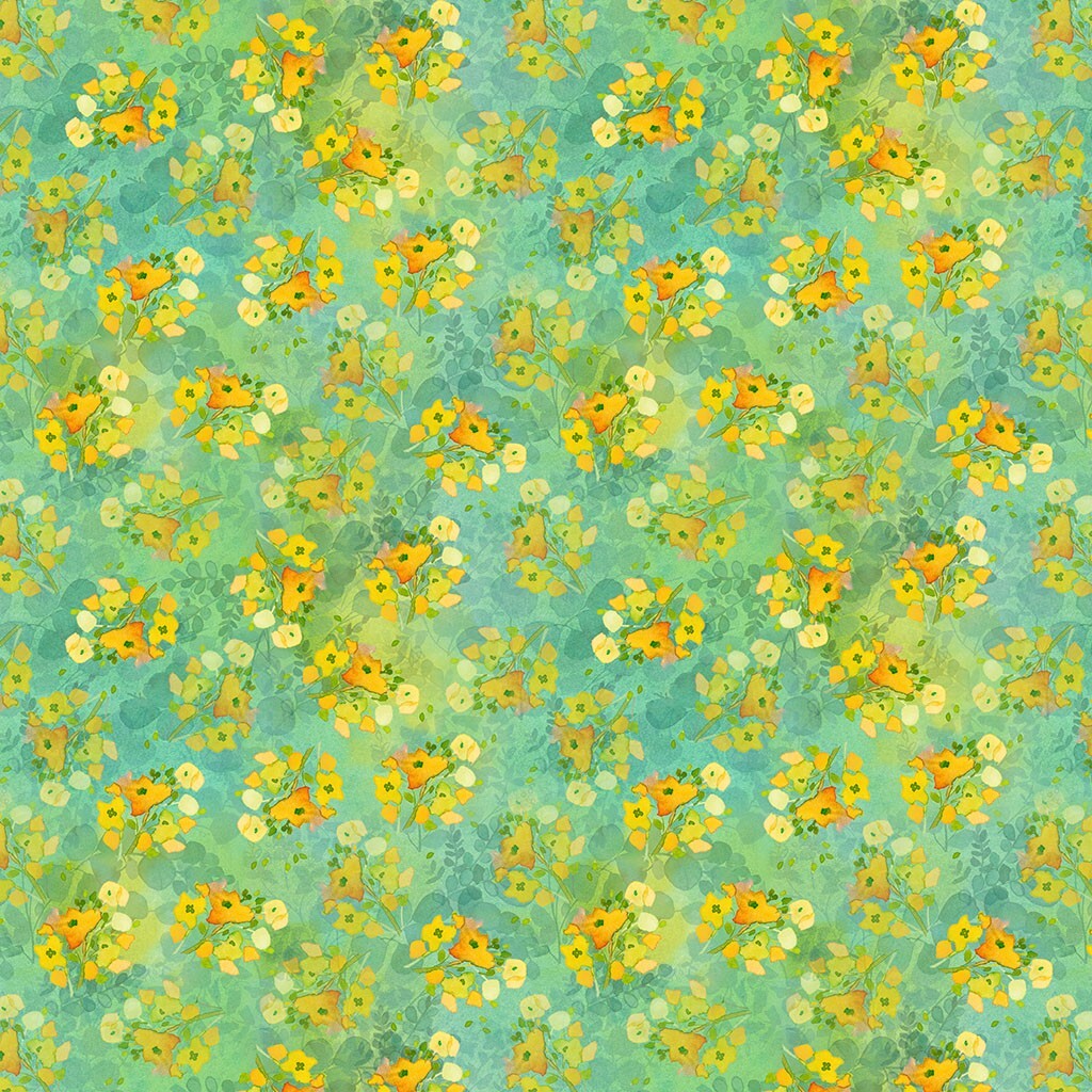 CLOTHWORKS - Fleur de Rose by Sue Zipkin - Abstract Floral - Mint