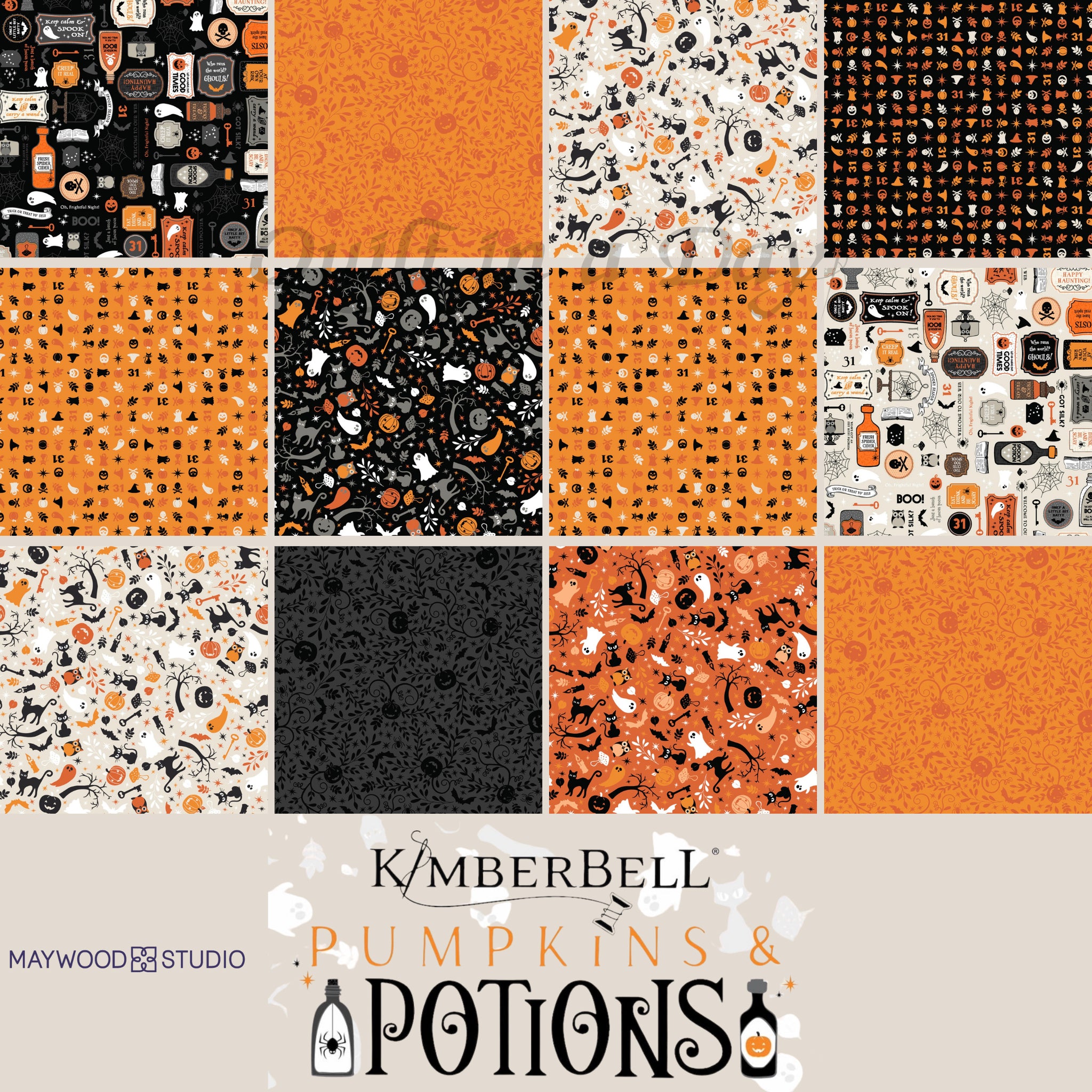 Maywood Studio - Pumpkins and Potions Fat Quarter Bundle by