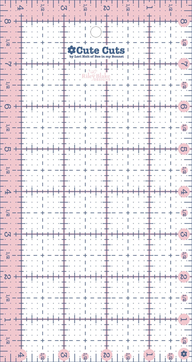Lori Holt - Cute Cuts Ruler Rectangle 4-1/2in x 8-1/2in β Quilt in a Day