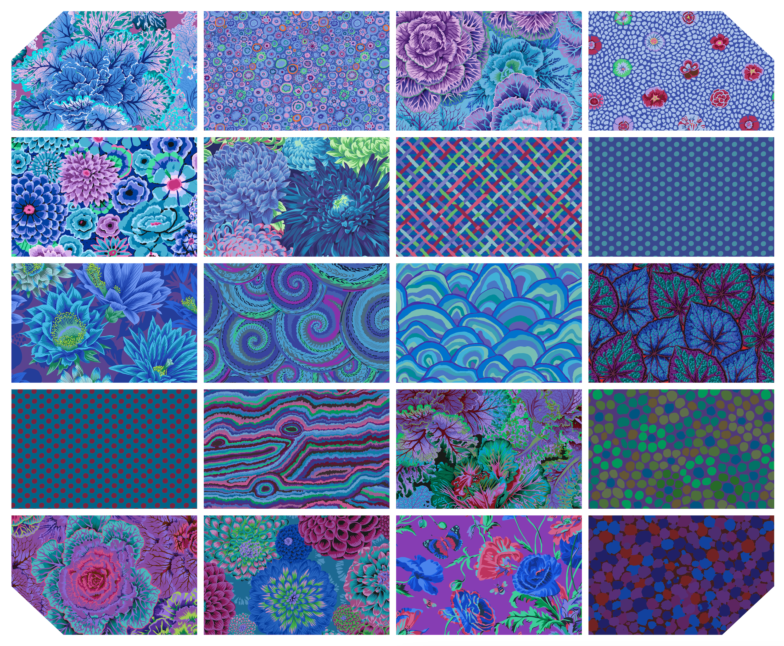 Free Spirit - Classic Plus - Royal Fat Quarter Bundle by Kaffe