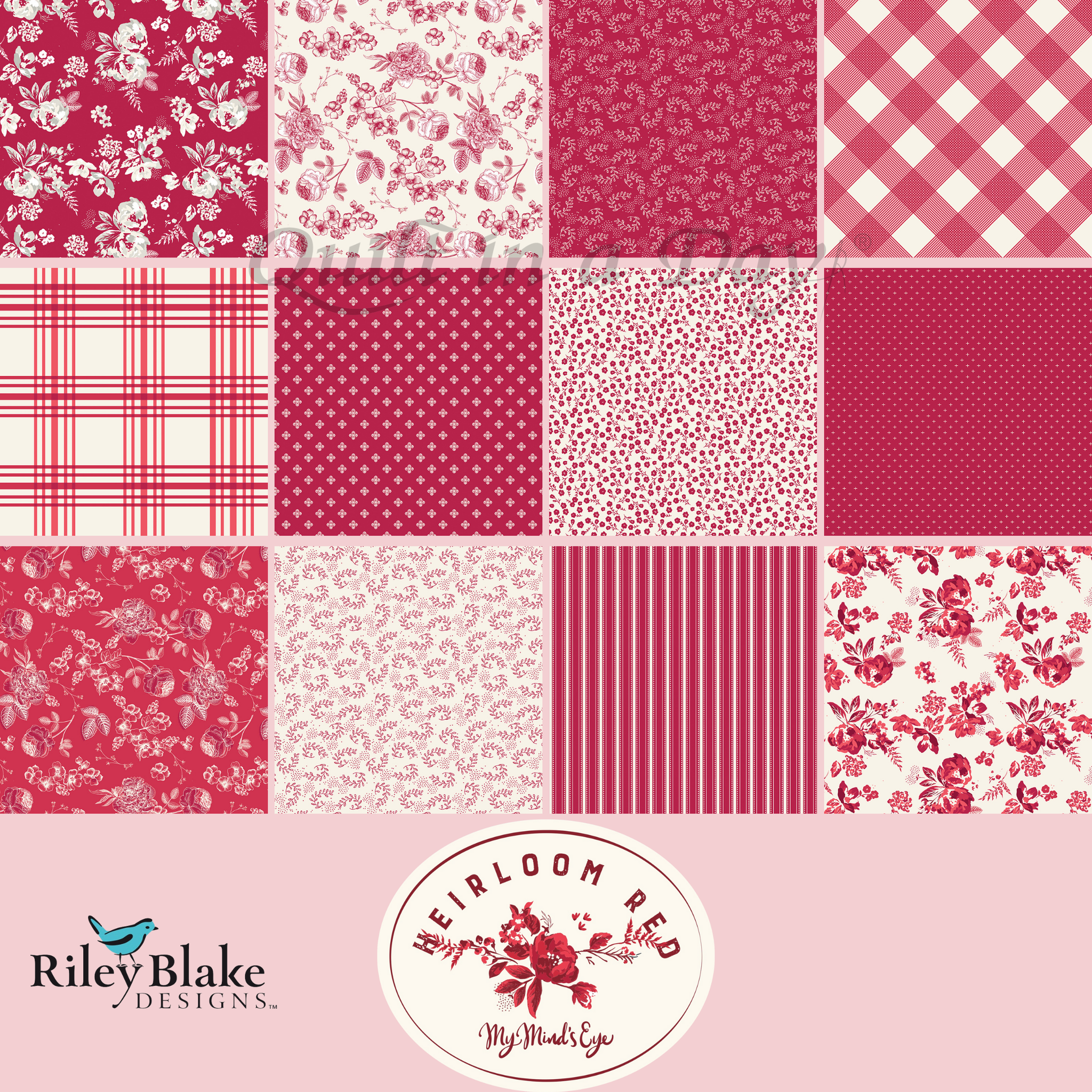 Riley Blake - Heirloom Red 2.5 inch Rolie Polie by My Mind