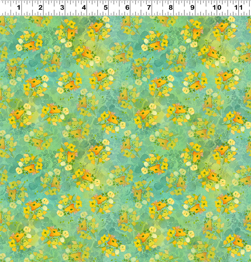 CLOTHWORKS - Fleur de Rose by Sue Zipkin - Abstract Floral - Mint
