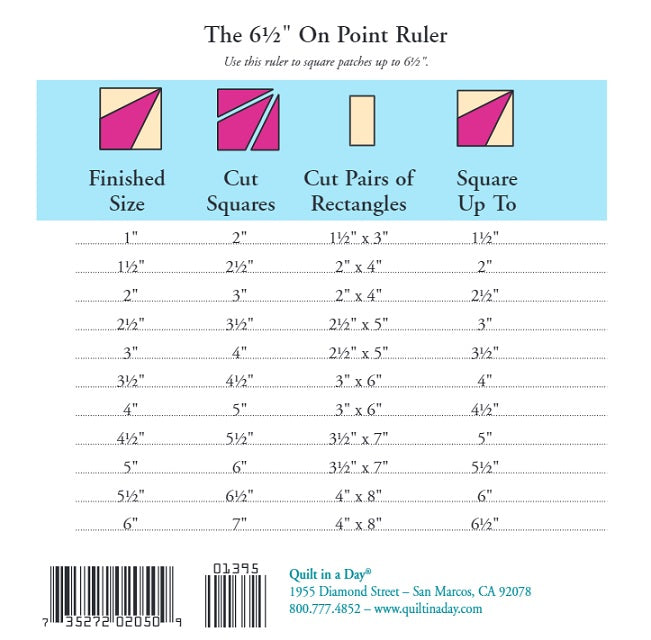 6 1/2 On Point Ruler by Quilt in a Day