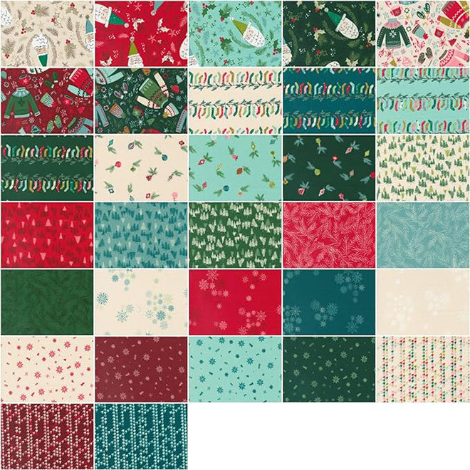 Warm Winter Wishes, 2024 LARGE Fat Quarter Bundle (33 pieces), Moda Fabrics