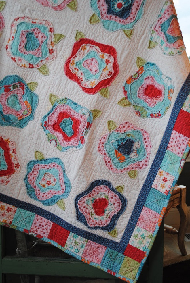 French Roses Rag Quilt French Roses Quilt Pattern Tutorial Vintage Shabby Rose Quilting: A