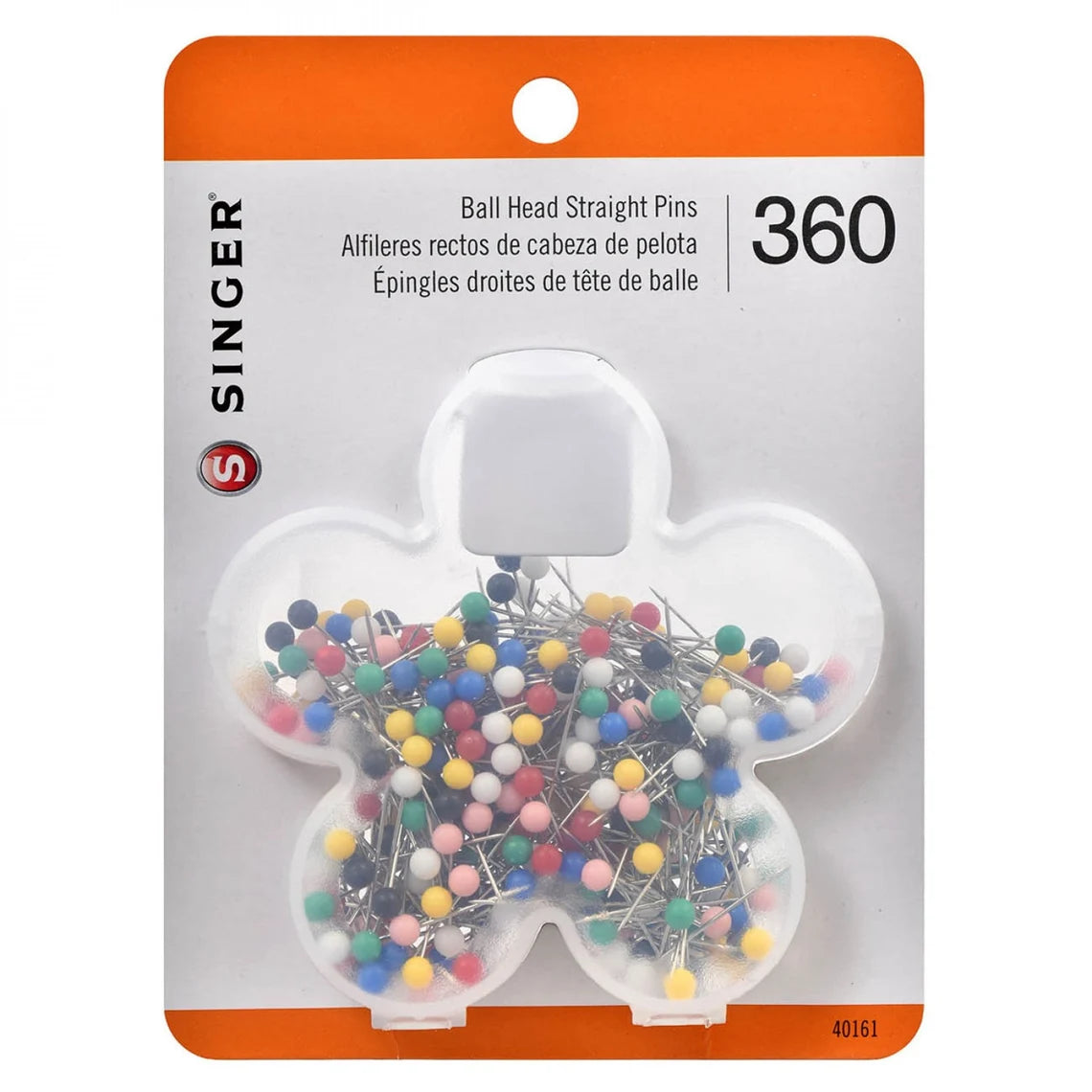 Ball Head Pins In Flower Box - 360 Aghi A Sfera Colorati, Taglia 17 (1-1/16 Pollici), Acciaio Nichelato Per Cucito E Fai Da Te