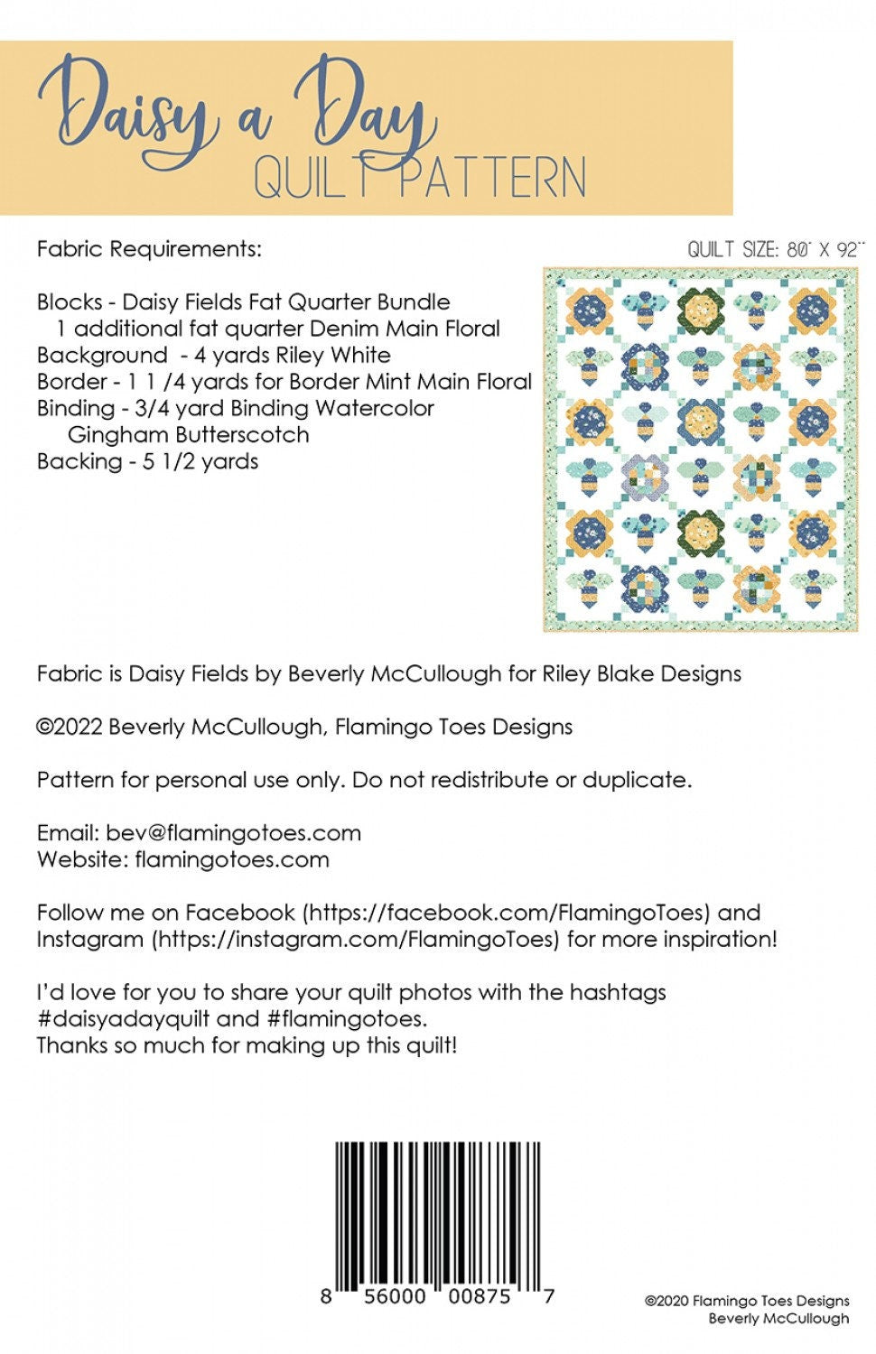 Throw Quilt Kit - Flower hotsell Quilt Kit - Daisy Quilt Kit: Daisy Fields Garden Terrace - Beverly McCullough 70