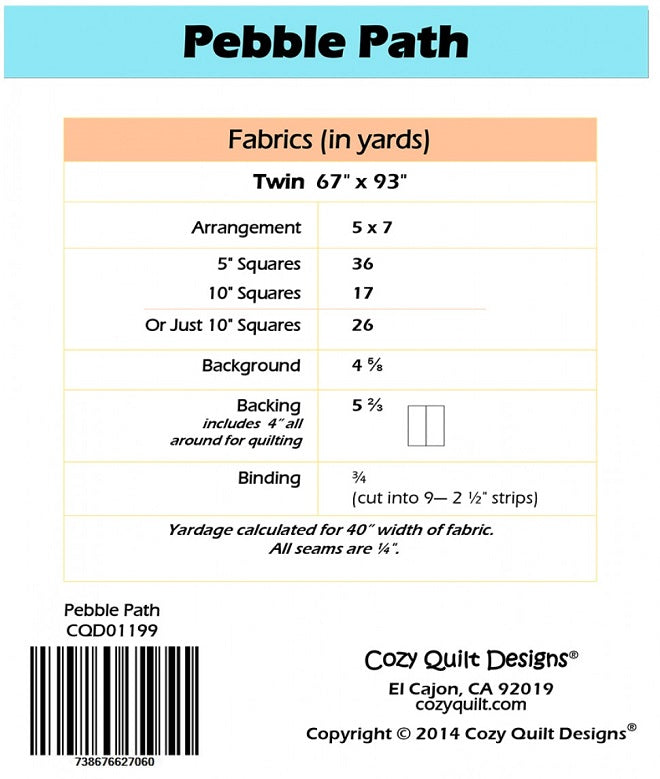Pebble Path Quilt Pattern by Cozy Quilt Designs – Quilt in a Day