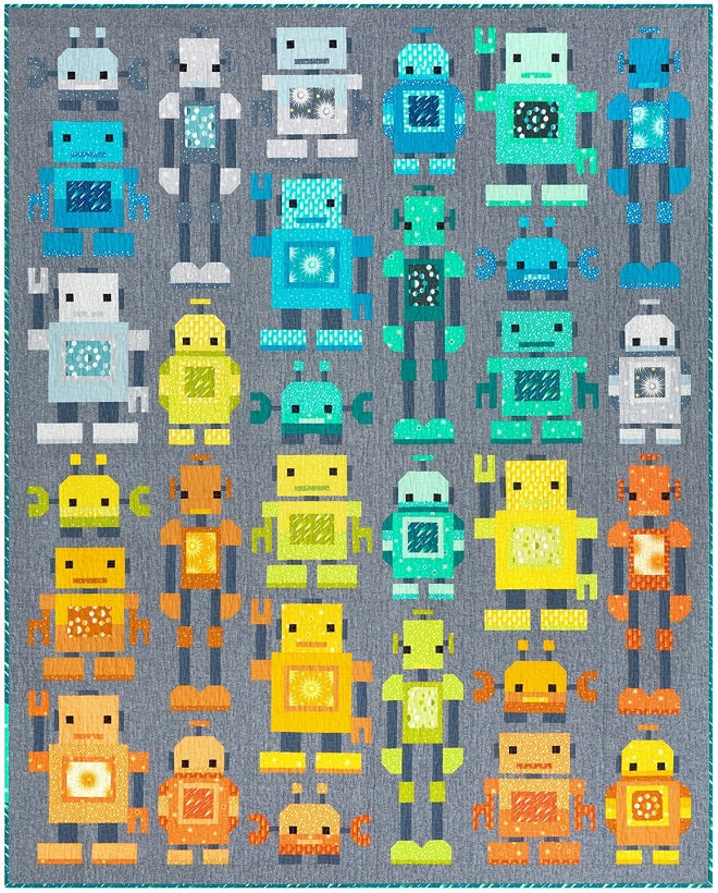 Quiltbot Robots! Quilt Pattern by Elizabeth Hartman – Quilt in a Day