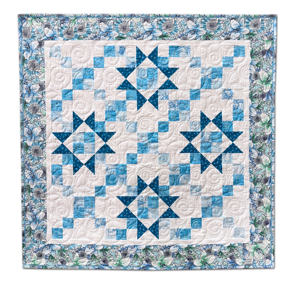 Star Patch Pattern Stars with Chain Blocks and Four Patch Pattern – Quilt in a Day