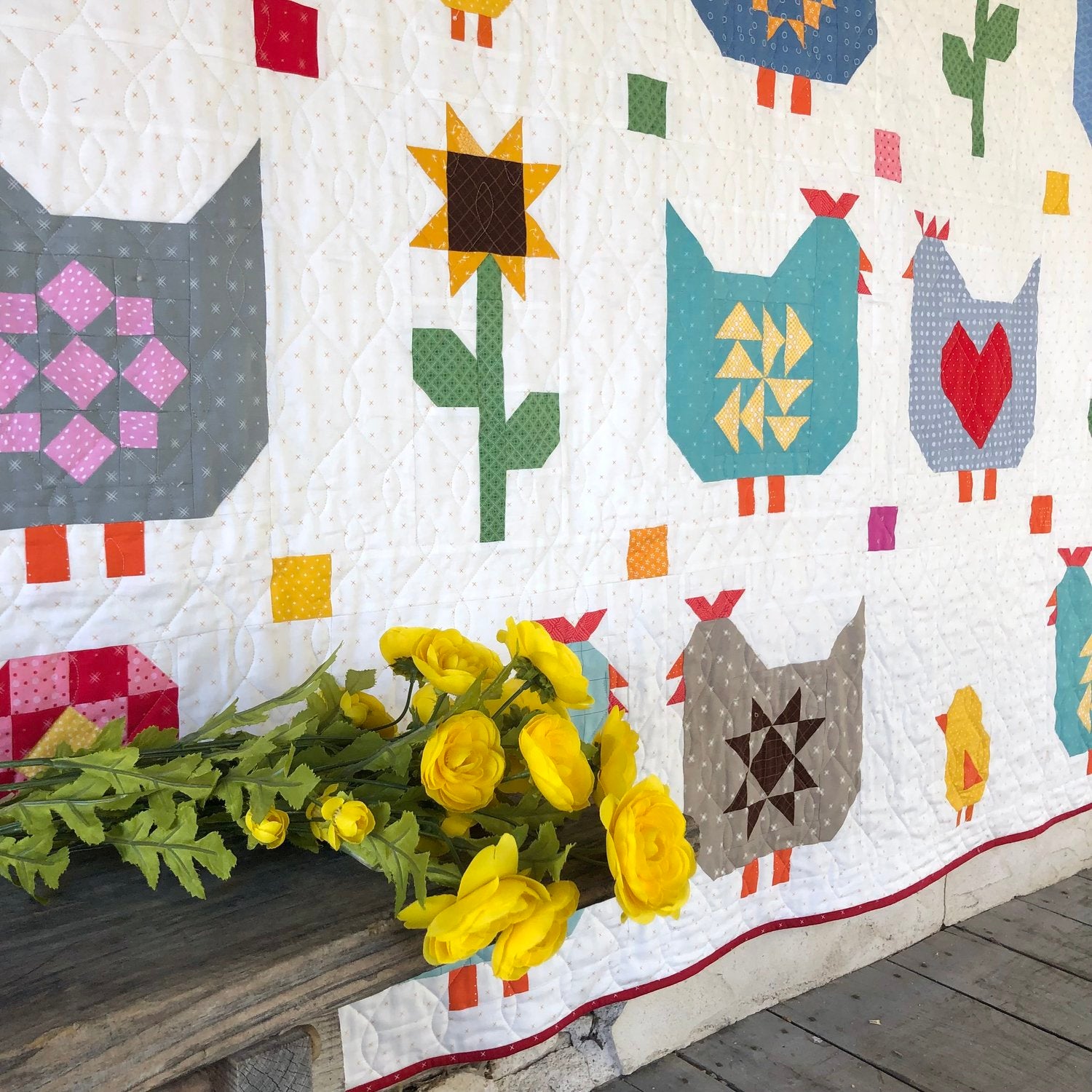 Quilty Chicks Block of the Month Quilt Pattern by Leila Gardunia ...