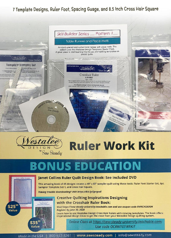 Westalee Ruler Workkit Low Shank Ruler Work Kit with Foot by Westalee – Quilt in a Day