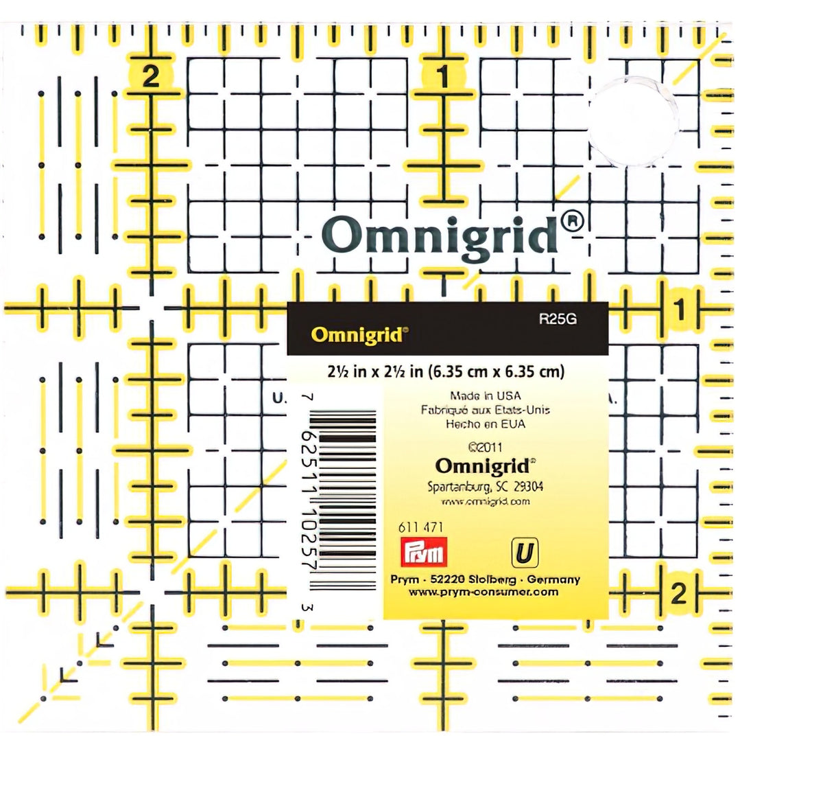 Omnigrid 2-1/2in Square Ruler – Quilt in a Day