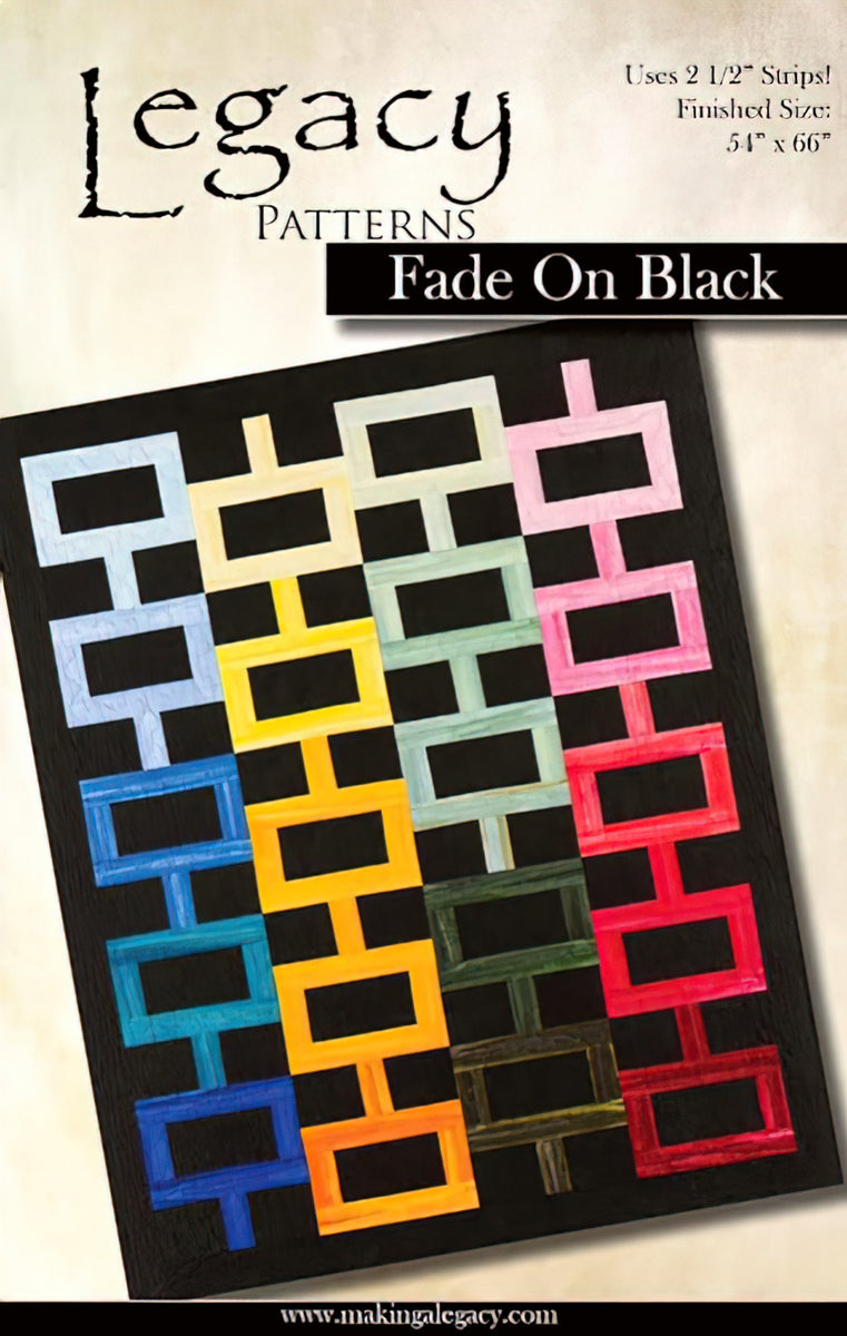 Legacy Wheel Pattern Legacy Patterns Fade on Black – Quilt in a Day