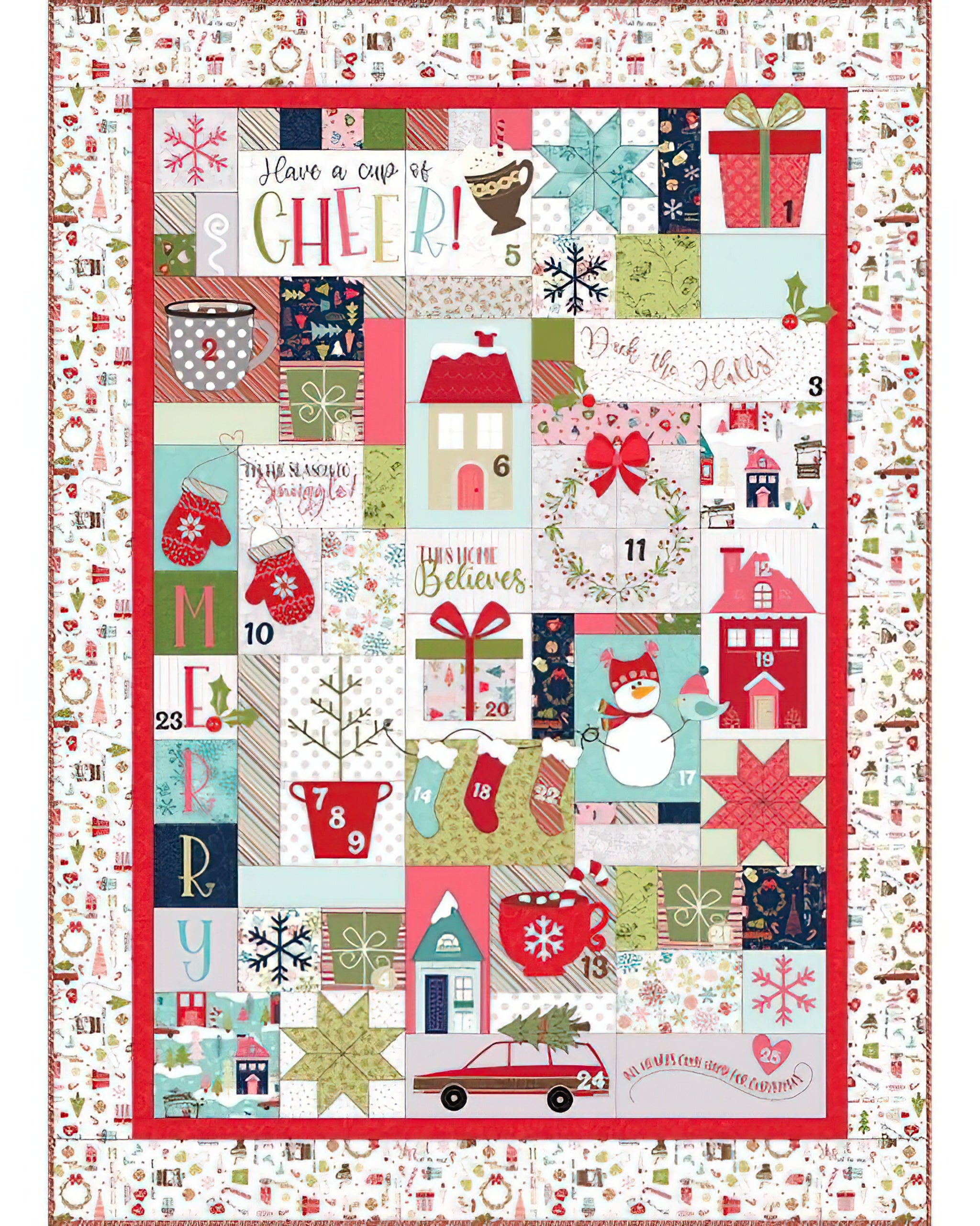 Cup of Cheer Fabric Only Advent Quilt Kit 2024 by Maywood Studio