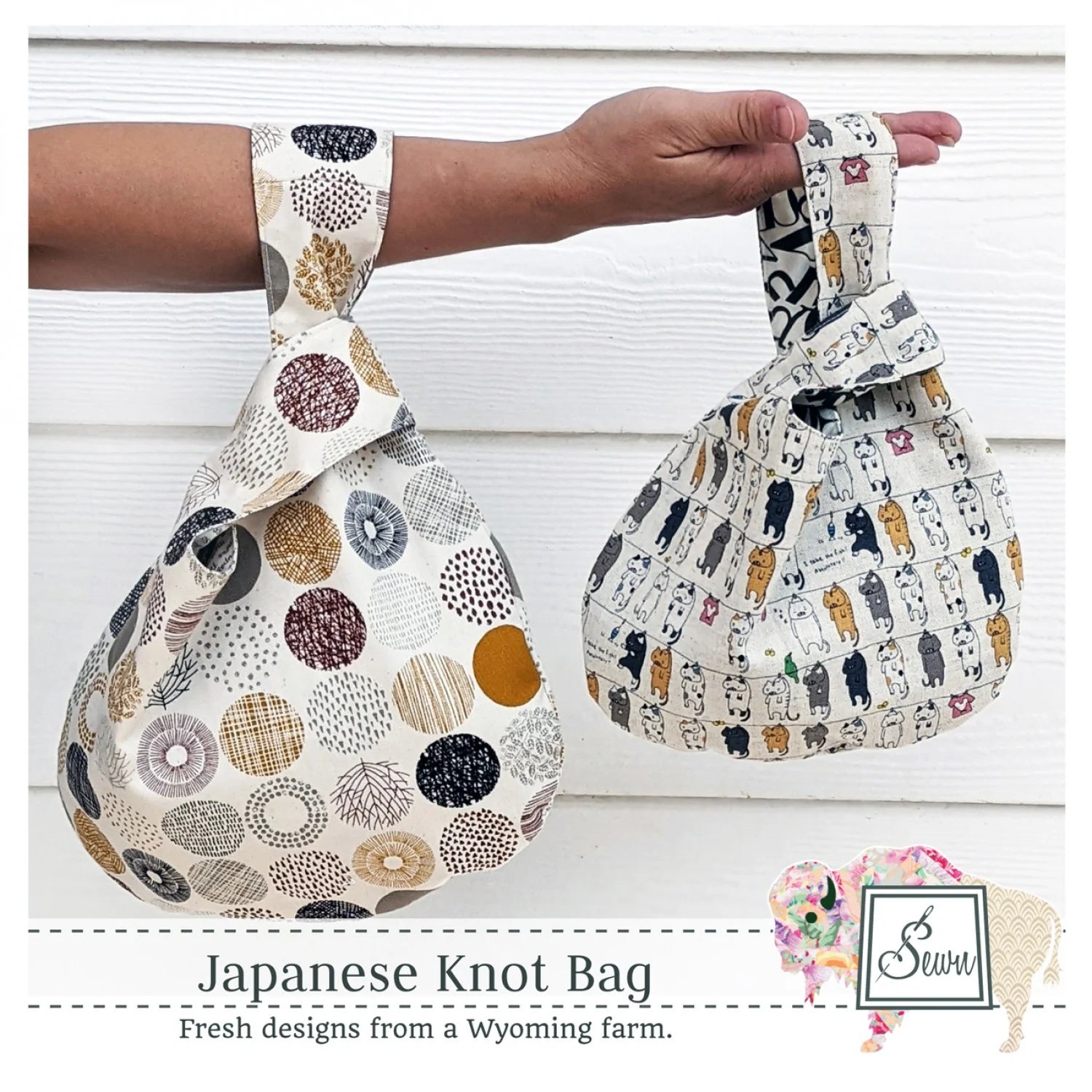 Japanese Knot Bag Pattern by Rana Heredia
